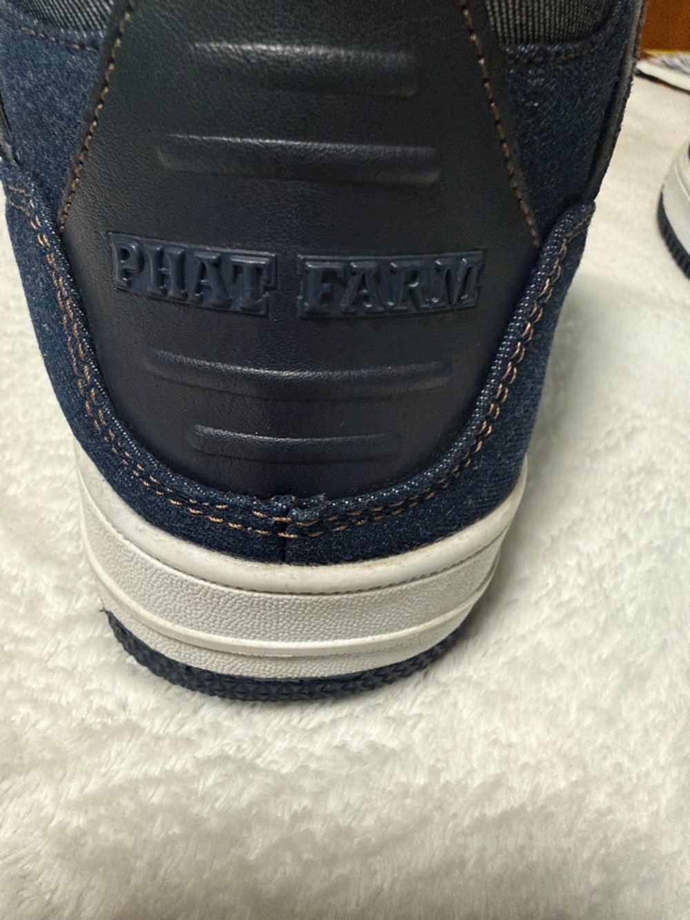 Phat Farm High-Top Sneakers in Navy Blue Denim - Picture 8 of 9